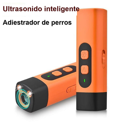 Dispositivo ultrasónico recargable para ahuyentar y adiestrar perros; disuasorio antiladridos con linterna LED (artículo para mascotas).